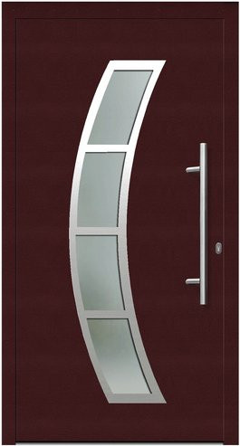 KNOCK Flügelüberdeckende Kunststoff-Haustür Terra mit Glaseinsatz, purpur-rot, modern - Bild 1