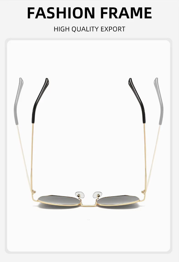 TWOOO Sonnenbrille, hexagonal, Metall, Vollrand, Unisex, gold - Bild 6