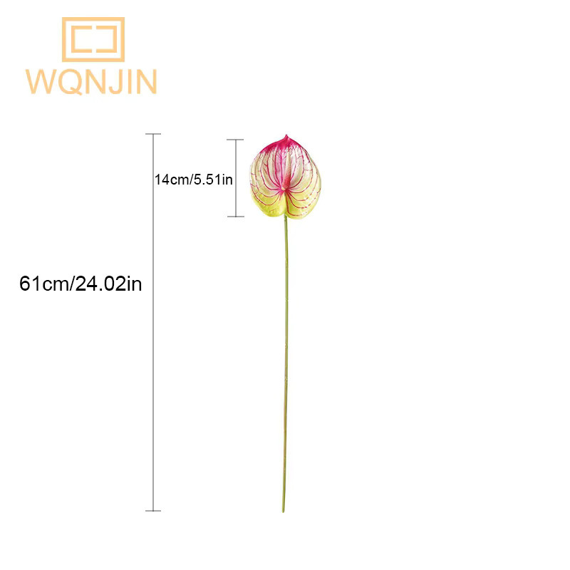 WQNJIN Künstliche Anthurium Blume aus PVC für Dekoration zu Weihnachten und Hochzeiten in Rot oder Pink - Bild 2