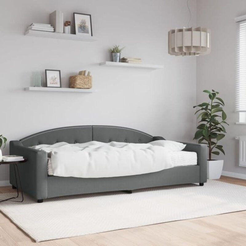 vidaxl Polsterbett Tagesbett mit Matratze aus Stoff und Metall in Anthrazit B/T/H: 200 x 100 x 75 cm - Bild 1