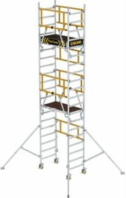 Munk FlexxTower SG Aluminium Rollgerüst mit vorlaufendem Geländer, Farbe: Silber/Schwarz, Höhe: 4,10 m - Bild 1