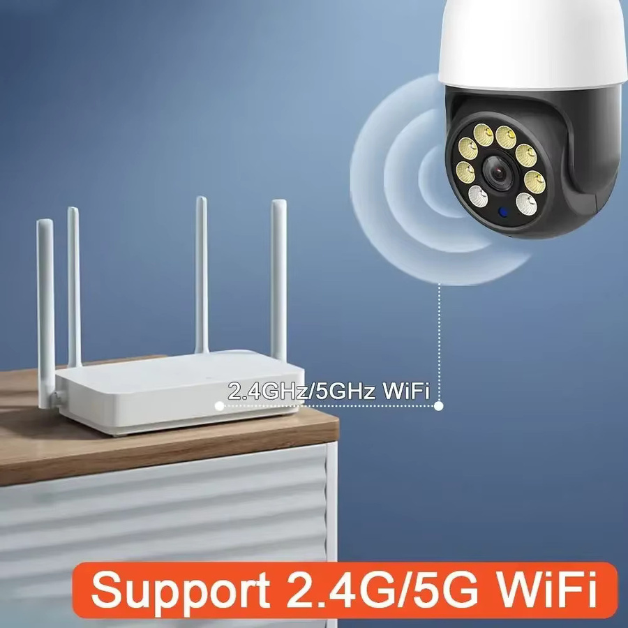 Tuya E27 Glühbirnen Kamera Outdoor 2K 5MP PTZ IP Sicherheit Kamera mit 5G WiFi, Nachtsicht und Personen-Tracking in Weiß - Bild 2