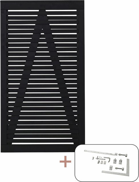 Plus Einzeltor Osaka aus Nadelholz in Schwarz, Breite: 100 cm, Höhe: 180 cm - Bild 1