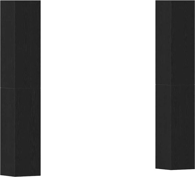 vidaXL Wohnwand 4-teilig in Schwarz und Eichen-Optik, modern und wandmontiert, B/T/H: 30,5 x 30 x 90 cm - Bild 1