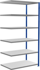 Schulte Anbauregal Steckregal MULTIplus250 mit 6 Fachböden und Kreuzstrebe, Farbe: Enzianblau/Verzinkt, B/T/H: 250 x 130 x 80 cm - Bild 1