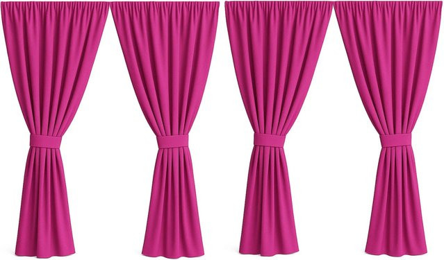 Setgarden Curtain Garden Outdoor Vorhang, 4er Set, Farbe: Rose, B/H: 155 x 200 cm - Bild 1