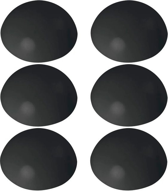 vasalat Set Wand-Türstopper selbstklebend, Farbe Schwarz, 6 Stück, Durchmesser: 32 mm, Höhe: 12 mm - Bild 1
