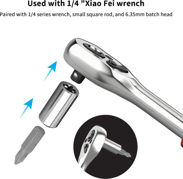 KOQZM Bit-Adapter Set 4/8-teilig 1/4 Zoll Vierkantantrieb auf 1/4 Zoll Innensechskant in Silber - Bild 1
