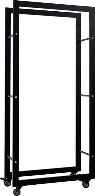 DELUKE Kaminholzregal SATLO aus Metall mit Rollen in Schwarz, B/T/H: 60 x 25 x 125 cm - Bild 1
