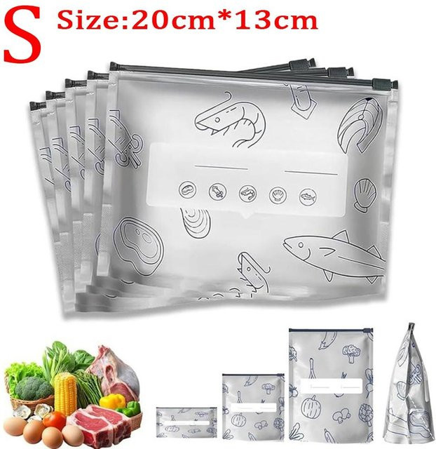 Meiteai-Home Aluminiumfolie Frischebeutel mit Reißverschluss, 20 Stück, transparent, B: 20 cm, H: 13 cm - Bild 1