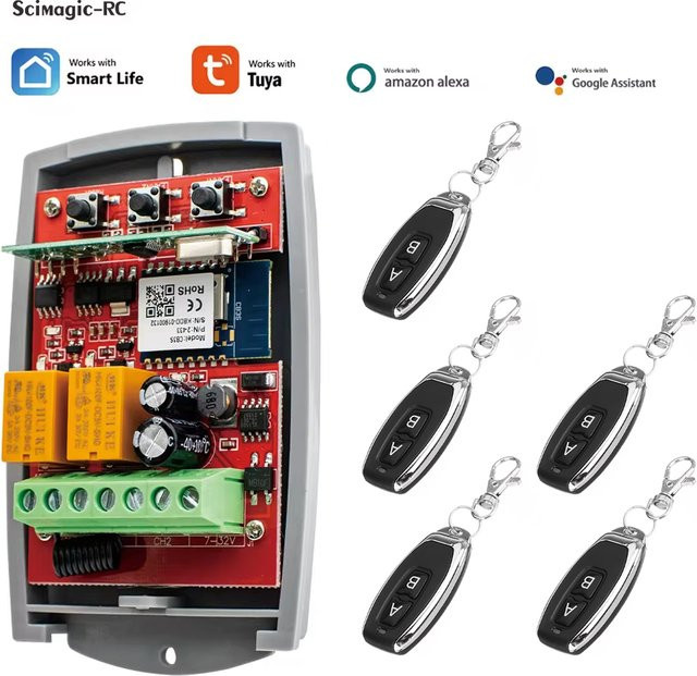 Tuya Smart Universal Garage Tor Empfänger mit 433 MHz Wifi Tor Controller und 2 Relais Öffner - Bild 1