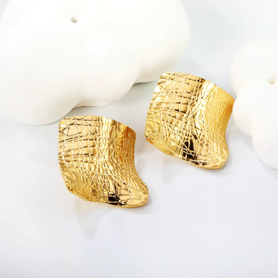 LUXUSTEEL Ohrringe, Edelstahl, vergoldet, Gold, Damen, Vintage - Bild 1