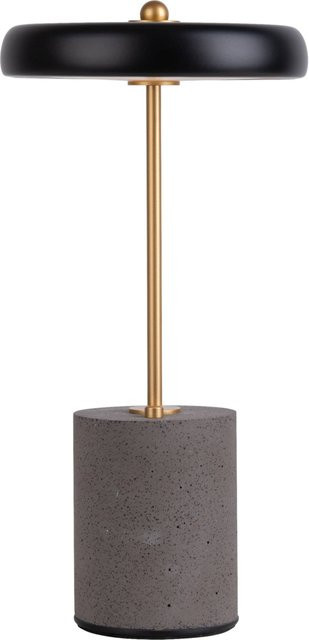 Näve Akku Tischleuchte SETA in Schwarz und Gold mit Beton-Design, dimmbar, B/T/H: 15 x 15 x 30 cm - Bild 1