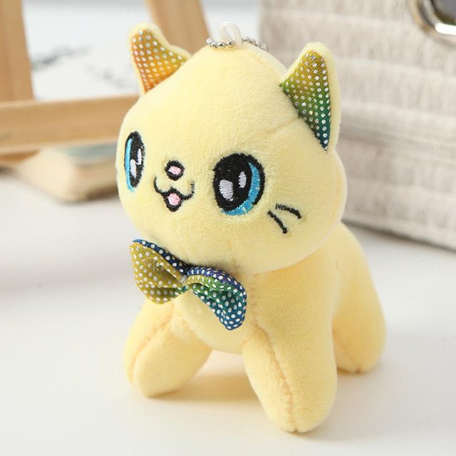 Yiran toy Mini Kawaii Plüschkatze, Stofftier Schlüsselanhänger, 10cm - Bild 1