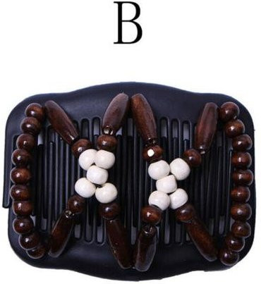 Haar-Styling-Clip aus Holzperlen, Damen - Bild 1
