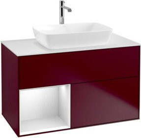 V&B Waschtischunterschrank Finion 100 in Weiß mit Regal, B/T/H: 100 x 50,1 x 50,1 cm - Bild 1