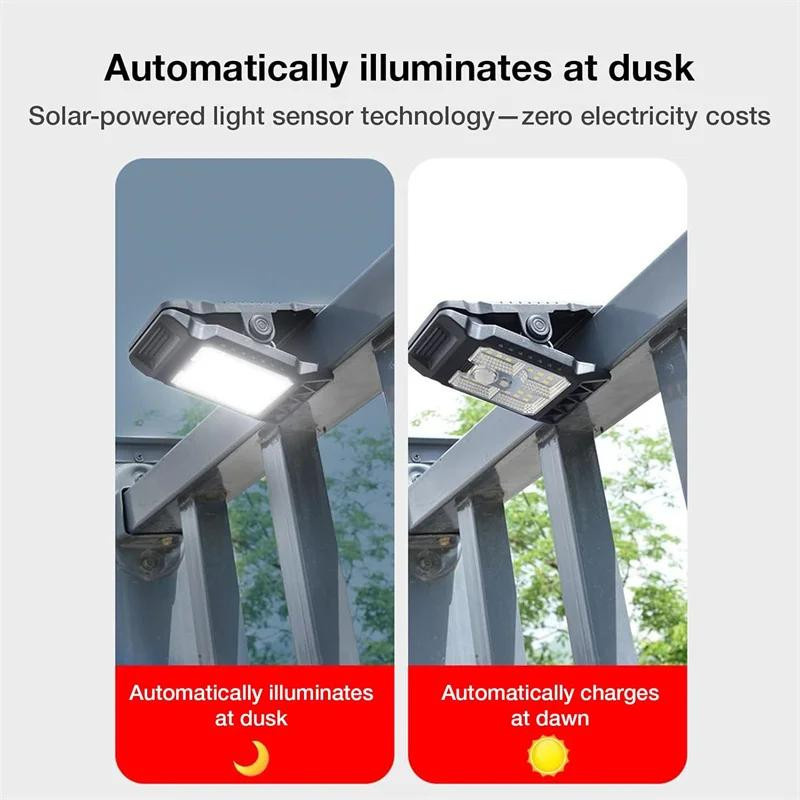 YJMP Super Lighting LED-Clip-Solarleuchten mit Bewegungssensor in Schwarz - Bild 7