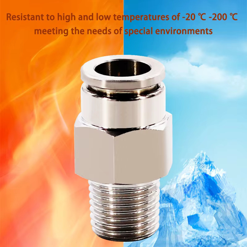 5 Stück AFR Pneumatikschlauchanschluss aus 304 Edelstahl in Silber, verschiedene Rohrverschraubungen für Luftschlauch PC PB PCF PL PMF SL PLF PH, Gewinde 1/8 1/4 3/8 1/2 BSP - Bild 3