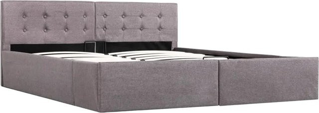vidaXL Stauraumbett mit Hydraulik in Taupe aus Stoff, B/T: 160 x 200 cm - Bild 1