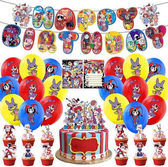 HauteHive Digitaler Zirkus Ballon-Set aus Papier für Geburtstagsfeiern, Multicolor (Gelb, Rot, Blau) - Bild 1