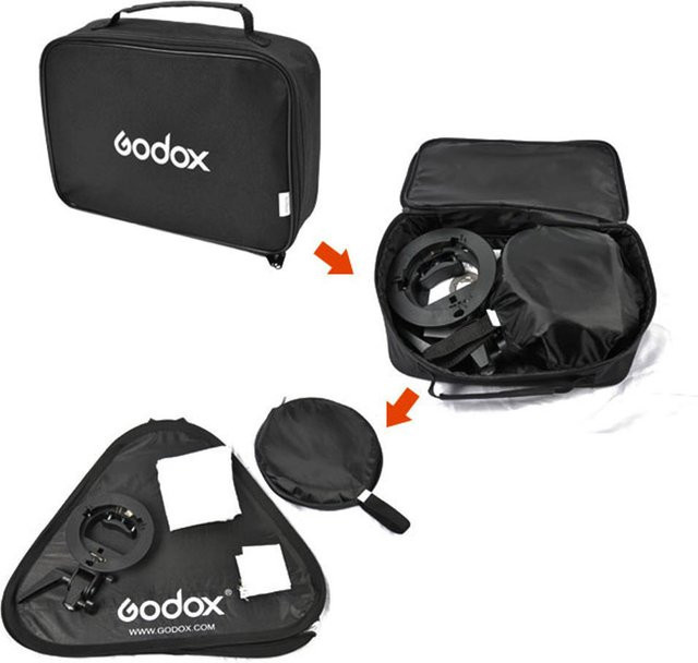 Godox Blitz-Softbox-Diffusor mit S-Typ- und Bowens-Halterung, Schwarz, 31 x 31 cm - Bild 1