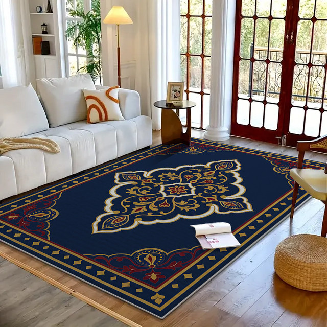 RAKKS Orient Teppich im neoklassischen europäischen Design, rechteckig, allergikerfreundlich, verschleißfest und pflegeleicht für dein Schlafzimmer - Bild 1