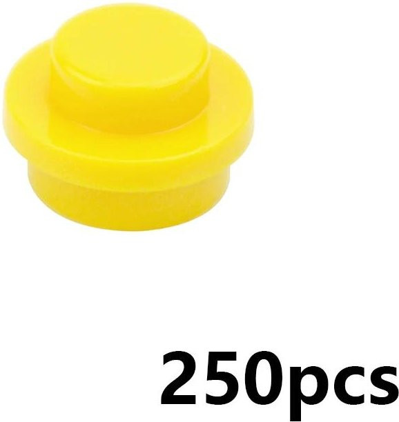 MOC Bausteine Rund 1x1 Punkt, DIY Bausteine, 250-teiliges Set, gelb, ab 6 Jahren - Bild 1