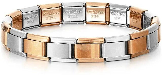Fashion Maker 2 Charm-Gliederarmband Edelstahl, goldfarben, silberfarben, Perle, Unisex - Bild 1