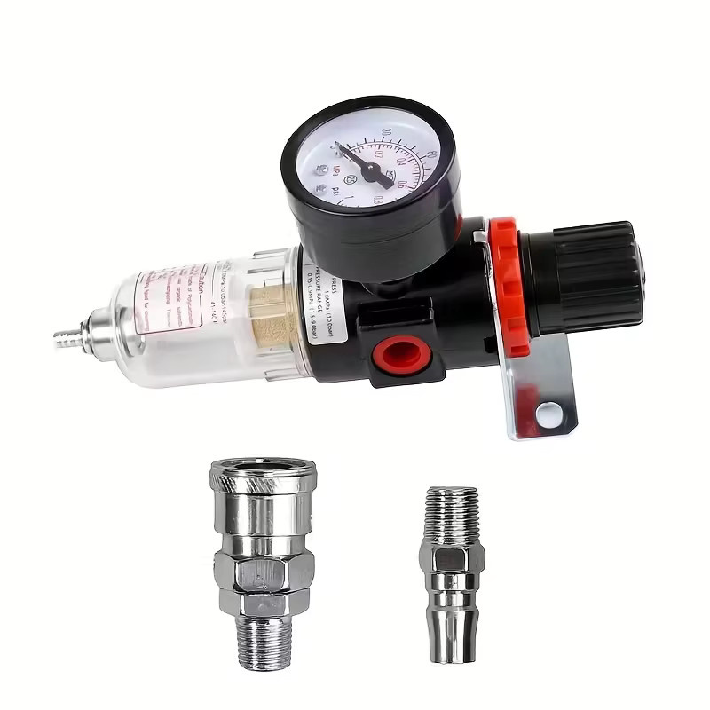AGASHE Pneumatische Filter Luftbehandlungseinheit AFR-2000 mit Druckregler und Ölwanne PM20 + SM20 - Bild 2