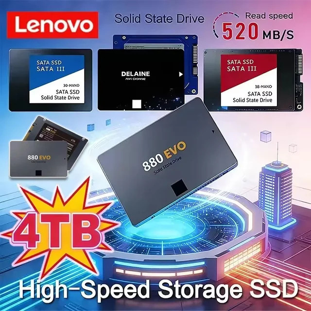 Lenovo SSD Interne SATA3 Festplatte 4TB für Laptop, Mikrocomputer und Desktop - Bild 1