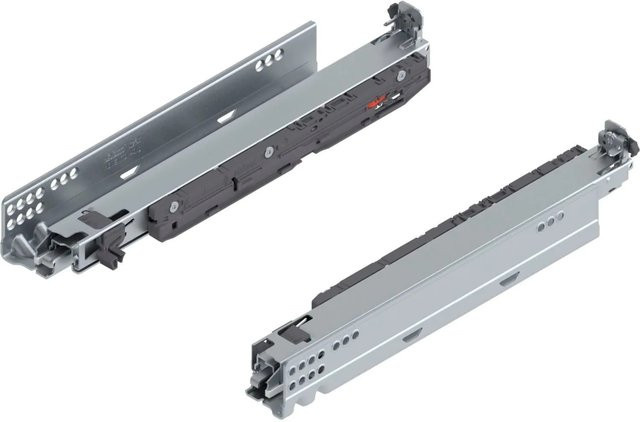 Blum Unterbodenführung Movento Blumotion S 760H3500s mit Soft-Close, Nennlänge: 350 mm, Tragkraft: 40 kg, Farbe: Silber - Bild 1