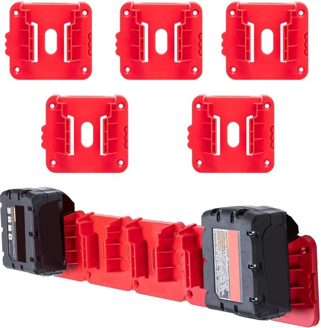 ZWINCKY Batteriehalter Wandhalterung für Milwaukee 18 V Lithium-Batterie, 5 oder 10 Stück, passend für 48-11-2401, 48-11-2402 und 48-11-2410 - Bild 1