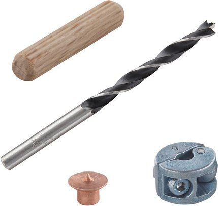 Wolfcraft Dübel-Set 2916000 für Holz und Metall in Beige und Schwarz, 6 mm - Bild 1