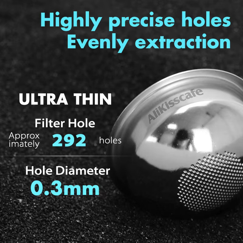 AliKisscafe Espresso Filter Korb 58mm aus Edelstahl in Silber für E61 und Gaggia Siebträger Kaffeemaschinen - Bild 3