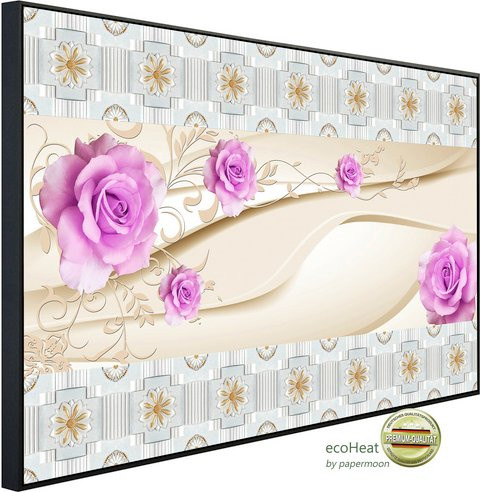 papermoon EcoHeat Infrarotheizung mit Blumenmuster in Bunt und Matt-Effekt mit App-Steuerung und Überhitzungsschutz - Bild 1