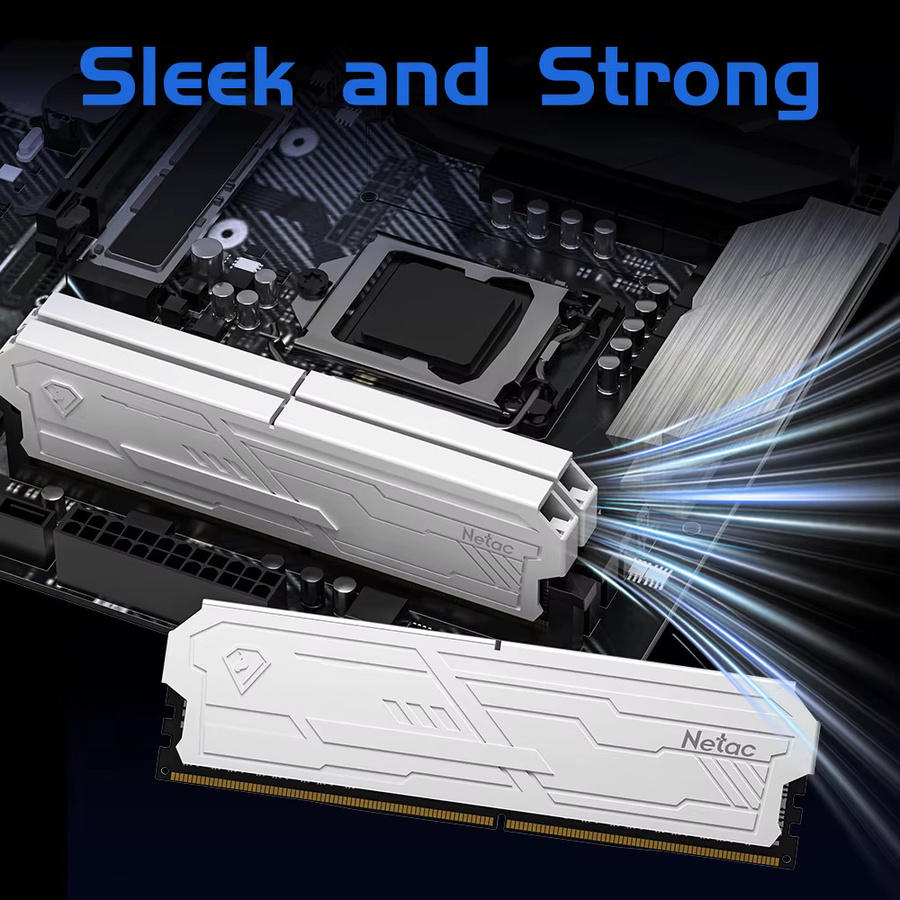 Netac Shadow II DDR4 RAM UDIMM Arbeitsspeicher mit Aluminium-Kühlkörper und XMP 2.0 Unterstützung in Weiß - Bild 2