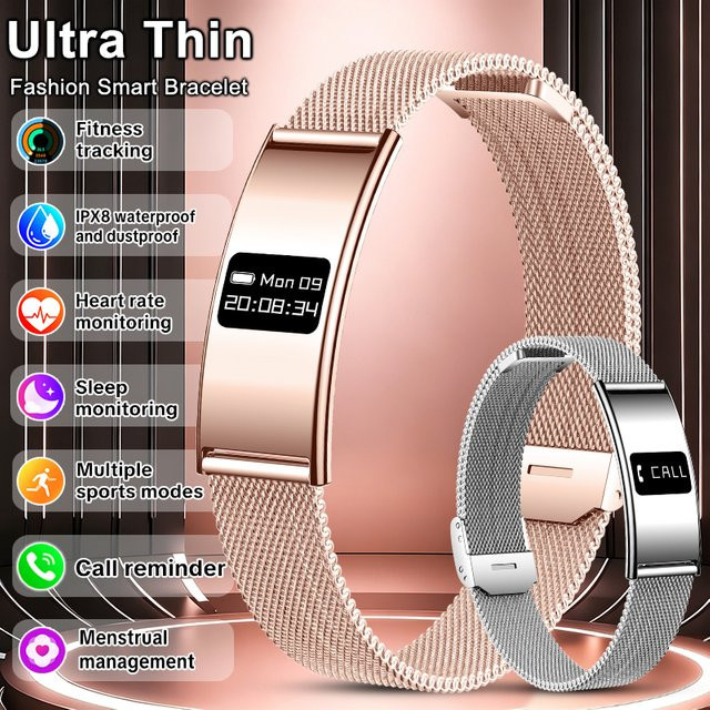 BOXUXING Smart-Armband für Damen in Schwarz mit Herzfrequenzmessung, Schlafmonitor und IPX8 Wasserdichtigkeit, Fitness Tracker für Android und iOS - Bild 1
