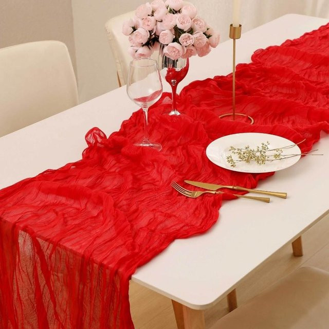 Jinyou Tischläufer Boho Design in Rot, Rechteckig, B/H: 89 x 178 cm - Bild 1