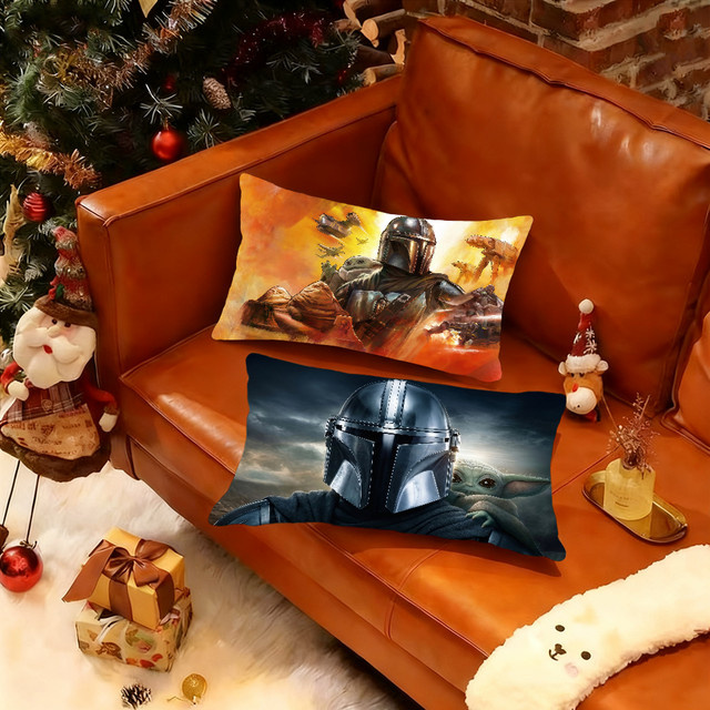 Star Wars Kissenbezug The Mandalorian und Grogu mit Rechteckmuster, mehrfarbig - Bild 1