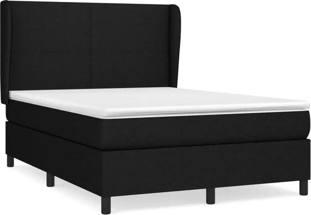 vidaXL Boxspringbett mit Matratze Hybrid-Design in Schwarz und Weiß, B/T/H: 140 x 190 x 147 cm - Bild 1