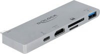 DeLOCK Dockingstation mit 4K UHD, USB-C, Thunderbolt 3, HDMI und PD 3.0 in Silber/Grau - Bild 1