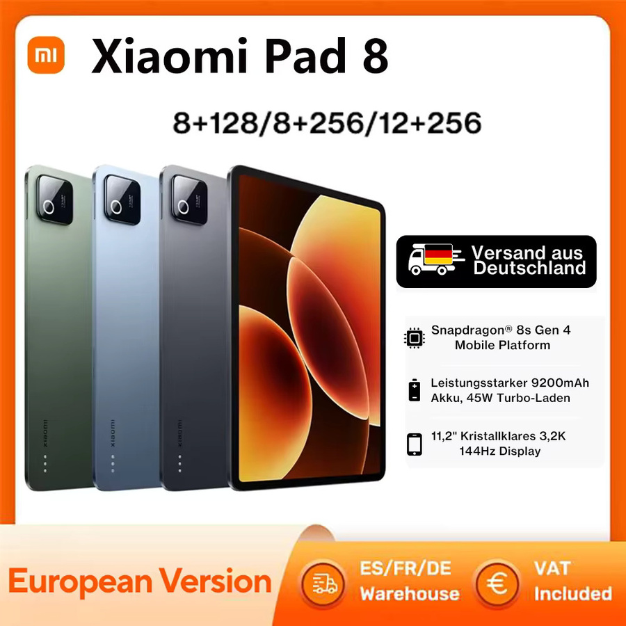 Xiaomi Pad 8 Tablet mit Snapdragon 8s Gen 4, 11,2 Zoll 3,2K 144Hz Display, 9200mAh Akku und 13MP Kamera in Blau - Bild 2