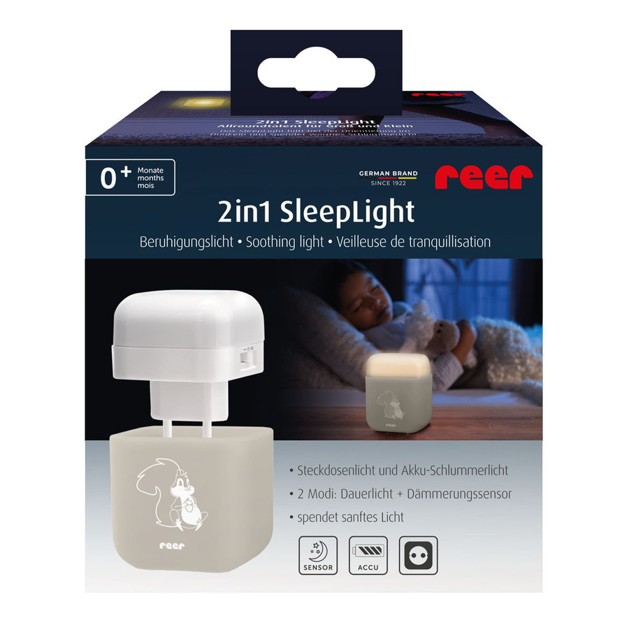 Reer 2in1 Steckdosen-Nachtlicht SleepLight mit LED-Technologie und Dämmerungssensor in Beige - Bild 4