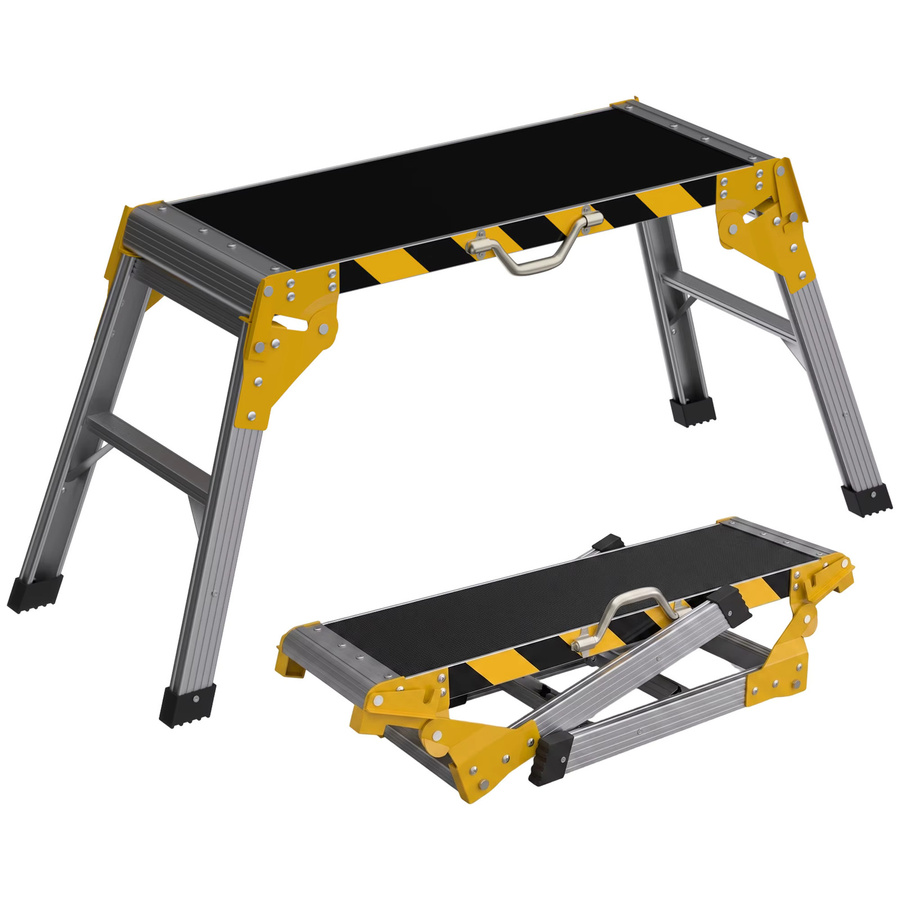 HOMCOM Arbeitsplattform Werkbank aus Aluminium, klappbare Arbeitsbühne in Silber, Belastbarkeit bis 150 kg, B/T/H: 110 x 32 x 50 cm - Bild 2