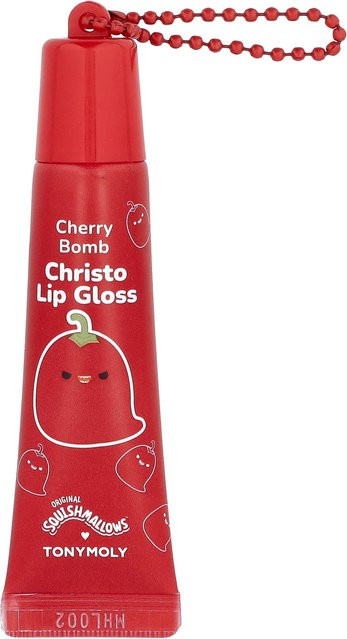 TonyMoly Original Squishmlows Christo Schlüsselanhänger Lipgloss, Cherry Bomb, 11g - Bild 1