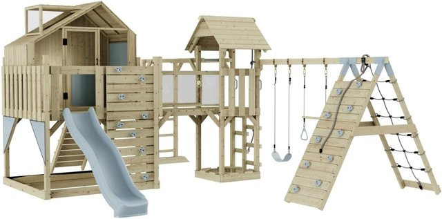 OutdoorToys Spielturm Milo mit Trapezschaukel, Eisblau - Bild 1