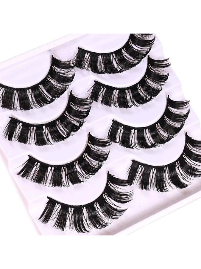 JIEFUXIN Künstliche Wimpern, 4 Paar, DD Curl, Black, Unisex - Bild 7