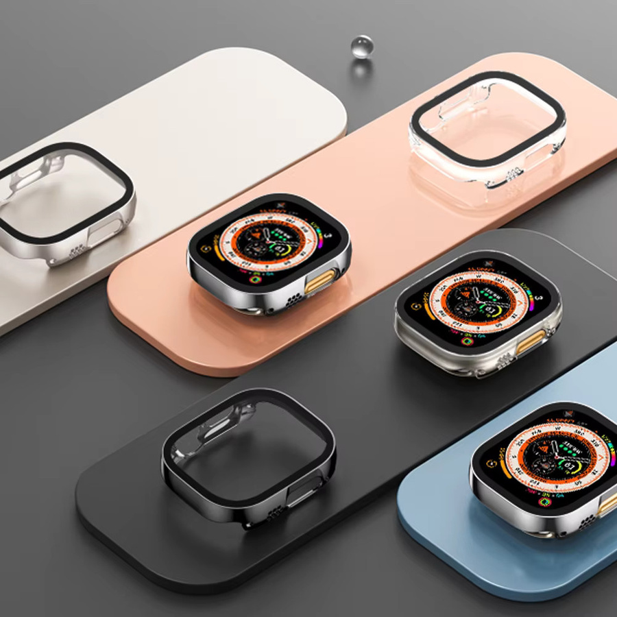 Displayschutzfolie für Apple Watch Case Ultra 2 3 49 mm, PC-Stoßstange, gehärtetes Glas - Bild 5