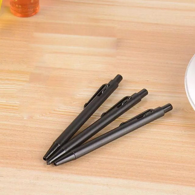 Mini-Kugelschreiber-Set mit schwarzer Tinte und 0,5 mm Spitzendurchmesser, einziehbare Druckknopf-Stifte aus Kunststoff für Schule und Büro - Bild 1