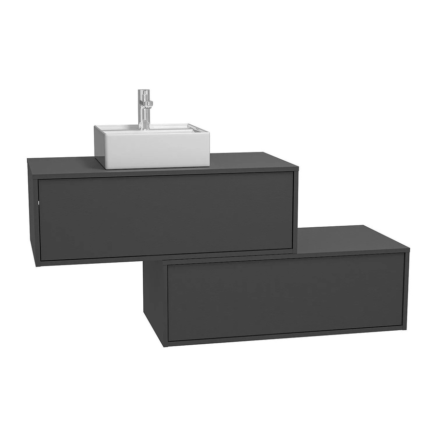 Vente-unique Einzelwaschtisch Teana in Anthrazitgrau, Breite: 94 cm - Bild 2